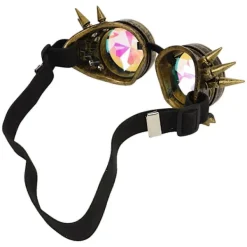 LEIGELE Halloween Kalejdoskop Rave Glasögon Regnbåge Kristall Linser Justerbara Trippy Psykedeliska Steampunk Glasögon (LGL)> Tillbehör