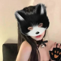 Halloween Katt Räv Varg Mask Set, Pälsig Kostym, Räv Kostym Cosplay Kostym, Halloween, Räv Svans Cosplay, Halloween Räv Mask, Karneval Halloween Party | Fyndiq> Tillbehör