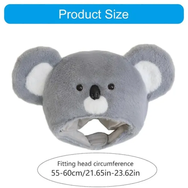 FMYSJ Halloween Koala Pälsig Hatt Huvudbonad Plysch Huvudskydd för Maskerader Halloween Plysch Tecknad Hatt Huvudbonad (FMY)> Huvudbonader