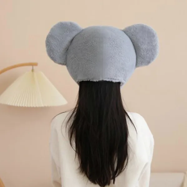 FMYSJ Halloween Koala Pälsig Hatt Huvudbonad Plysch Huvudskydd för Maskerader Halloween Plysch Tecknad Hatt Huvudbonad (FMY)> Huvudbonader