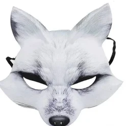 Halloween Konstgjord Räv Mask Djur Elegant Cosplay Mask För Halloween Cosplay Fest Fancy Dress Tillbehör (Vit Räv)> Masker