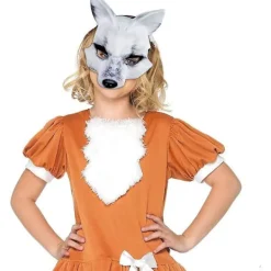 Halloween Konstgjord Räv Mask Djur Elegant Cosplay Mask För Halloween Cosplay Fest Fancy Dress Tillbehör (Vit Räv)> Masker