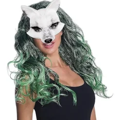 Halloween Konstgjord Räv Mask Djur Elegant Cosplay Mask För Halloween Cosplay Fest Fancy Dress Tillbehör (Vit Räv)><noscript><img width=