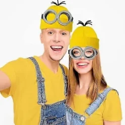 FMYSJ Halloween Kostym Hatt Minion Glasögon Handskar Maskerad Despicable Me Cosplay Tillbehör Vuxen (FMY)><noscript><img width=