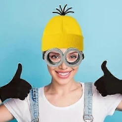FMYSJ Halloween Kostym Hatt Minion Glasögon Handskar Maskerad Despicable Me Cosplay Tillbehör Vuxen (FMY)><noscript><img width=