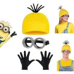 Halloween Kostym Mössa Hatt Minion Glasögon Handskar Maskerad Kostym Despicable Me Cosplay Tillbehör Vuxen{f2}> Tillbehör