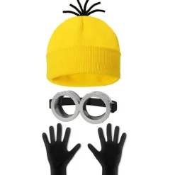 Halloween Kostym Mössa Hatt Minion Glasögon Handskar Maskerad Kostym Despicable Me Cosplay Tillbehör Vuxen{f2}><noscript><img width=