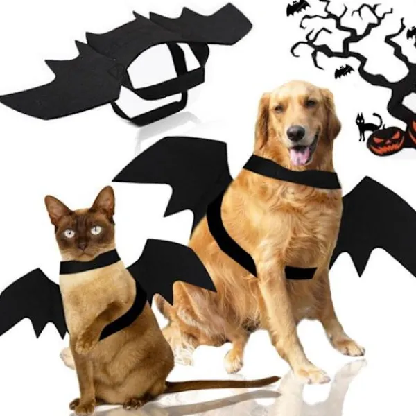 JIUSAIRUI Halloween kostym Pet Bat Wings Katt Hund Bat Costume Vingar small> Dräkter