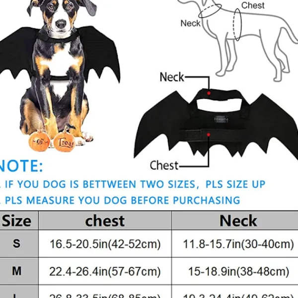 JIUSAIRUI Halloween kostym Pet Bat Wings Katt Hund Bat Costume Vingar small> Dräkter