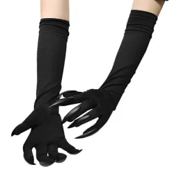 Halloween Kostym Tasshandskar Långa Fingernaglar Halloweenhandskar Katt Vargklor Handskar Djävul Spöke Häxa Fingerhandskar><noscript><img width=