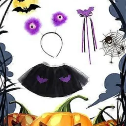Halloween Kostymset Trollstav Läskig Ögonglob Huvudbonad Fladdermus Kjol Ögonglober Hårband för Karneval Halloween Temafest (huvudbonad)> Huvudbonader