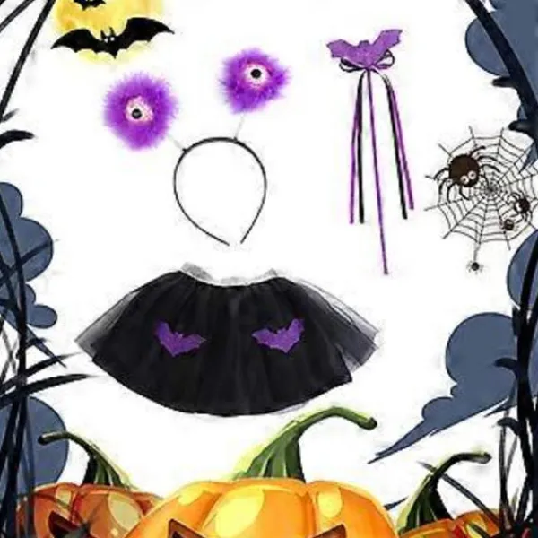 Halloween Kostymset Trollstav Läskig Ögonglob Huvudbonad Fladdermus Kjol Ögonglober Hårband för Karneval Halloween Temafest (huvudbonad)> Huvudbonader