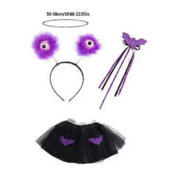 Halloween Kostymset Trollstav Läskig Ögonglob Huvudbonad Fladdermus Kjol Ögonglober Hårband för Karneval Halloween Temafest (huvudbonad)><noscript><img width=
