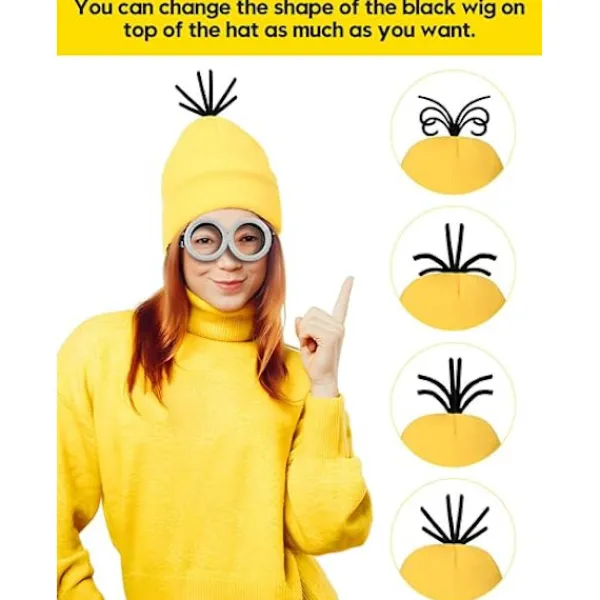 Halloween Kostymtillbehör för Vuxna med Hatt, Skyddsglasögon och Handskar - Rolig Kostym Cosplay_yux> Tillbehör