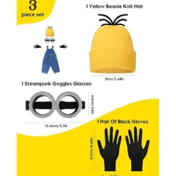 Halloween Kostymtillbehör för Vuxna med Hatt, Skyddsglasögon och Handskar - Rolig Kostym Cosplay_yux><noscript><img width=