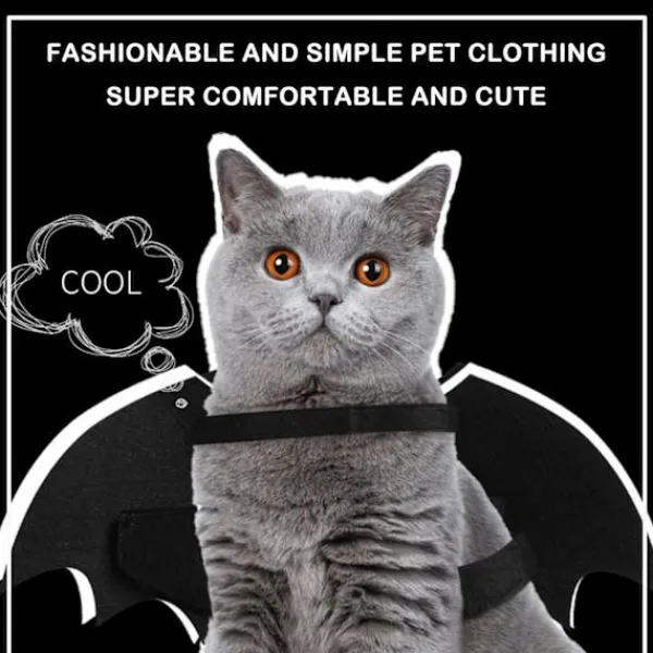 Halloween Kreativa Hund Katt Lysande Fladdermusvingar Kläder J> Tillbehör