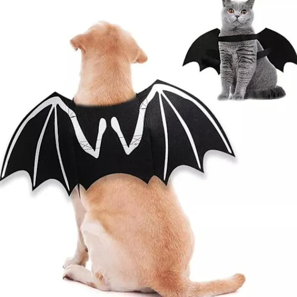 Halloween Kreativa Hund Katt Lysande Fladdermusvingar Kläder J> Tillbehör
