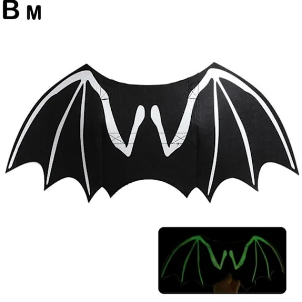 Halloween Kreativa Hund Katt Lysande Fladdermusvingar Kläder J> Tillbehör