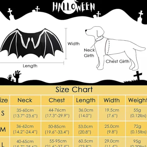 Halloween Kreativa Hund Katt Lysande Fladdermusvingar Kläder J> Tillbehör