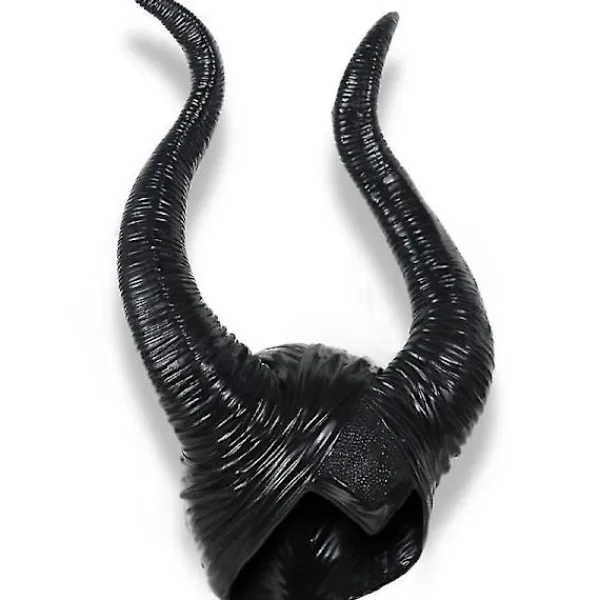 Halloween Latex Maleficent Hatt med Ondskan Svarta Horn Drottning Huvudbonad> Huvudbonader