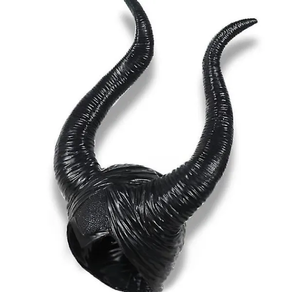 Halloween Latex Maleficent Hatt med Ondskan Svarta Horn Drottning Huvudbonad> Huvudbonader