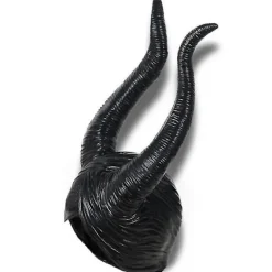 Halloween Latex Maleficent Hatt med Ondskan Svarta Horn Drottning Huvudbonad><noscript><img width=