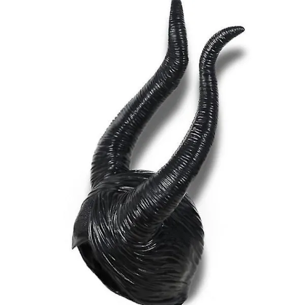 Halloween Latex Maleficent Hatt med Ondskan Svarta Horn Drottning Huvudbonad> Huvudbonader