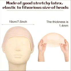 Halloween Latex Skallig Huvudbonad Utan Rakning - Vit[CO]><noscript><img width=