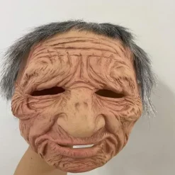 Halloween latexmask - gammal man dekor realistisk ansiktsmask för mänsklig rynka-XF1- Old Man-a Old Man-a><noscript><img width=