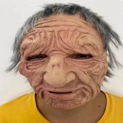 Halloween latexmask - gammal man dekor realistisk ansiktsmask för mänsklig rynka-XF1- Old Man-a Old Man-a><noscript><img width=