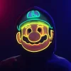 Halloween Led Mask, Light Up Super Mario Theme Mask Cosplay Performance Dräkt Tillbehör Tecknat spel Anime Festival Festrekvisita> Masker