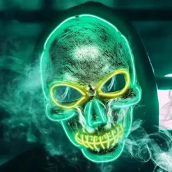 Halloween LED-mask, självlysande mask dödskalle, flera ljuslägen kostym, Halloween-masker för fest karneval kostym cosplay dekoration> Masker