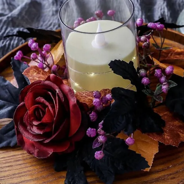 Halloween Ljusring - Vinröd Ros Halloween Ljusringar 7,6 cm | Lönnlöv> Huvudbonader