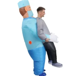 Halloween Läkare Håller Människa Uppblåsbar Kostym Rolig Kostym Smink Rekvisita Vuxen (150-190CM)> Dräkter