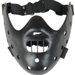 Halloween Mask Hannibal Lecter Mask Läskig Halloween Rollspel Realistisk Skräck Mördare Mask Halv Ansikte Huvudbonad Harts-FF-> Masker