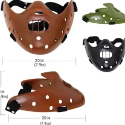 Halloween Mask Hannibal Lecter Mask Läskig Halloween Rollspel Realistisk Skräck Mördare Mask Halv Ansikte Huvudbonad Harts-FF-><noscript><img width=
