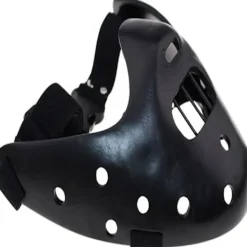 Halloween Mask Hannibal Lecter Mask Läskig Halloween Rollspel Realistisk Skräck Mördare Mask Halv Ansikte Huvudbonad Harts svart black><noscript><img width=