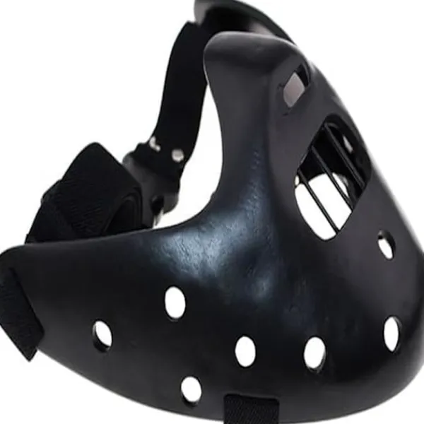 Halloween Mask Hannibal Lecter Mask Läskig Halloween Rollspel Realistisk Skräck Mördare Mask Halv Ansikte Huvudbonad Harts svart black> Masker
