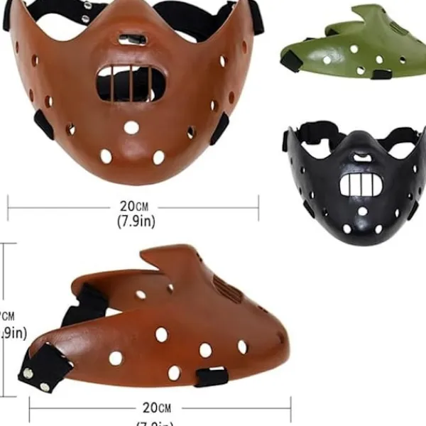 Halloween Mask Hannibal Lecter Mask Läskig Halloween Rollspel Realistisk Skräck Mördare Mask Halv Ansikte Huvudbonad Harts svart black> Masker