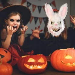 Halloween mask plysch kanin mask svart björn mask><noscript><img width=