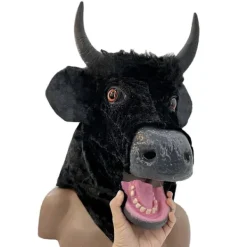 Halloween Mask Realistisk Munrörelse Ko - Läskig Rörlig Tjur Pälsdräkt Djurhuvud Gummi Latex Mask - Utklädningsfest Cosplay> Masker