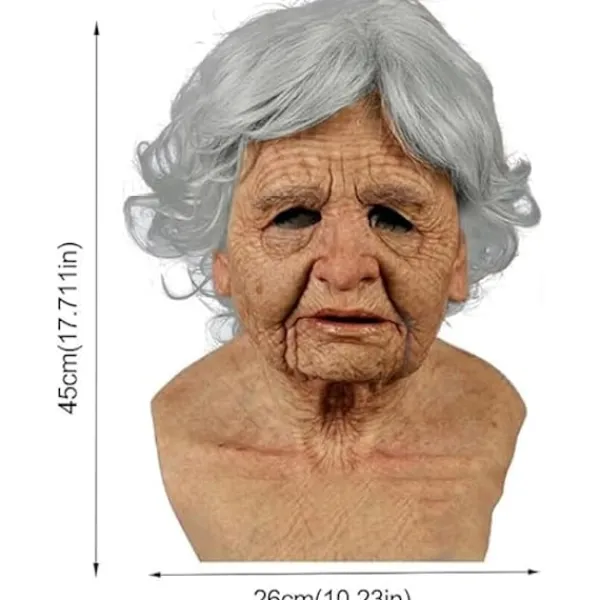 Halloween Mask Realistisk Gammal Man Mask Läskig Människa Latex Mask, Läskig Rynk Mask Halloween Cosplay Kostym Mask Party Rekvisita> Masker