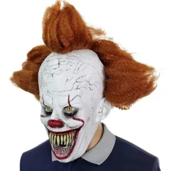 Halloween Mask Scary Scary Penny Smart Clown Full Mask Wig Hea><noscript><img width=