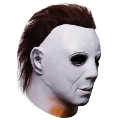 Halloween Michael Myers Mask, Horror Horror Hit Movie Game Face Headdress with Hair Full Head Mask Costume> Masker