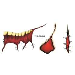 Halloween Mouth Tattoo Stikers Horror Lip Diy Deoration> Smink