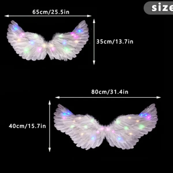 Halloween Änglavingar LED-Strängljus Kostymrekvisita för Fest Cosplay Dekorationer med Glödande Hållbara LED-Ljus> Tillbehör