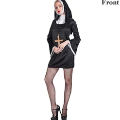 Halloween Nunna Cosplay Kostym Med Hätta Mångsidig Party Cosplay Kläder L><noscript><img width=