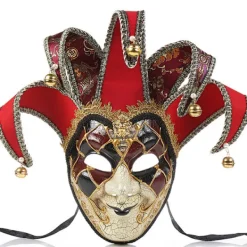 Halloween Party Karnevalsmask, Italien Venedig Maskerad Jul Cosplay Mask röd> Masker