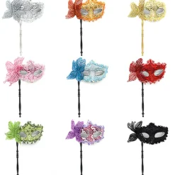 Halloween Party Mask med Hållpinne Kvällsbal Maskerad> Masker