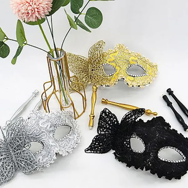 Halloween Party Mask med Hållpinne Kvällsbal Maskerad> Masker